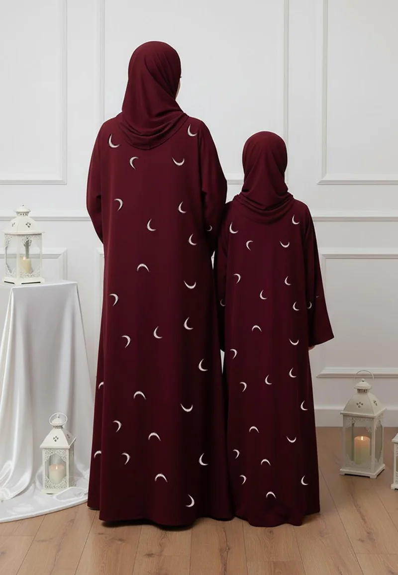 NUKHBAA  The Amar Abaya: Celestial Elegance for Mother & Daughter-769MD  (Dresses are sold individually. To create a matching mom and daughter set, please purchase two items in different sizes) for Women | Best Price UAE